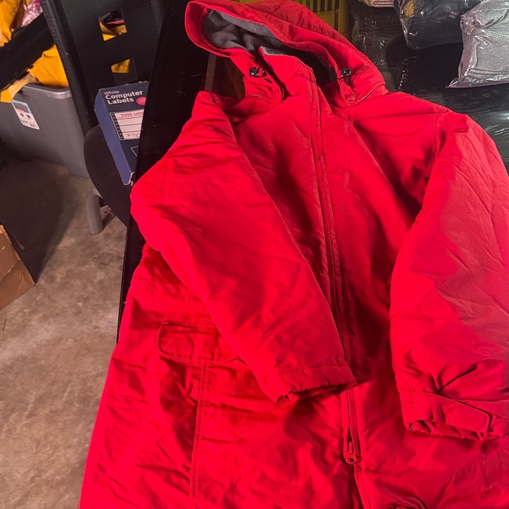 Lands' End Bright Red Hooded Puffer Coat for Kids